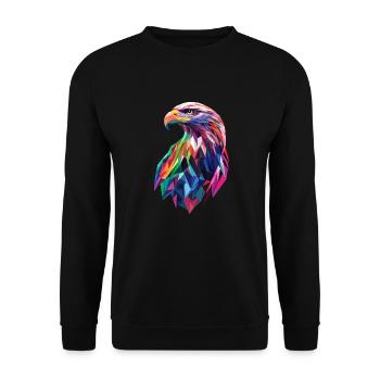 Eagle Head Low Poly Art Logo Design Colorful - Unisex Sweatshirt - black - Front - Alina (178cm) & Michal (187cm)