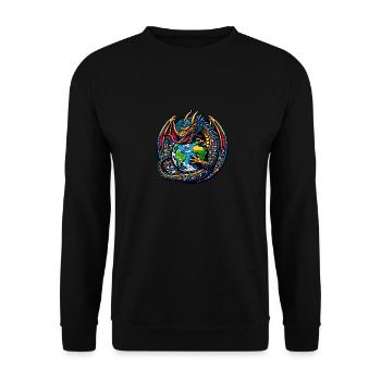 Poubelle du dragon de la pollution - Sweat-shirt Unisexe - noir - Devant - Alina (178cm) & Michal (187cm)