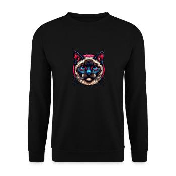 Siamese Cat Cat Lover - Unisex Sweatshirt - black - Front - Alina (178cm) & Michal (187cm)
