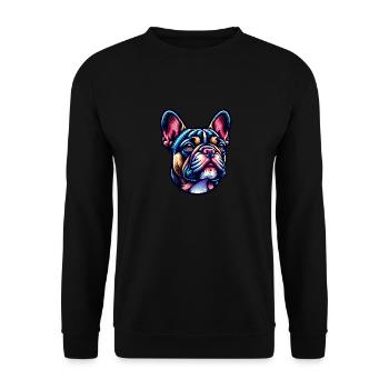Französisch Bulldogge French Bulldog - Unisex Sweatshirt - black - Front - Alina (178cm) & Michal (187cm)