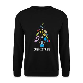 Oh Chemistree Funny Chemist Christmas Tree - Unisex Sweatshirt - black - Front - Alina (178cm) & Michal (187cm)