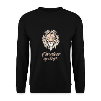 Lion minimalist geometric fearless saying - Unisex Sweatshirt - black - Front - Alina (178cm) & Michal (187cm)