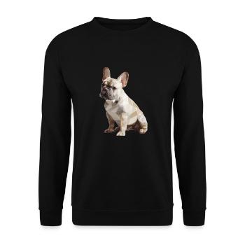 French Bulldog Low Poly Design - Unisex Sweatshirt - black - Front - Alina (178cm) & Michal (187cm)