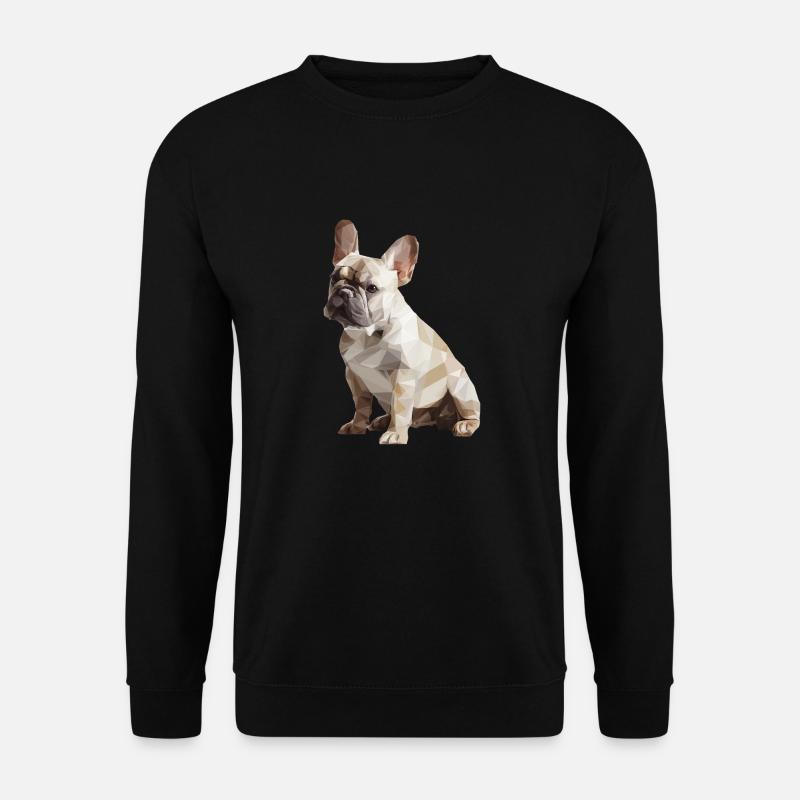 French Bulldog Low Poly Design - Unisex Sweatshirt - black