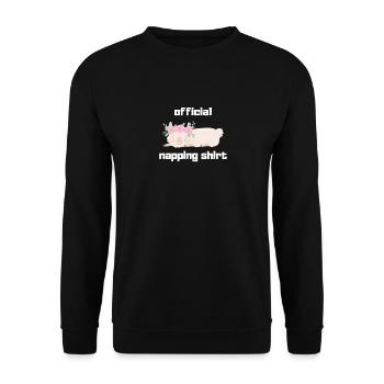 Schlafshirt Lama Lustig Geschenk - Unisex Pullover - Schwarz - Vorne - Alina (178cm) & Michal (187cm)