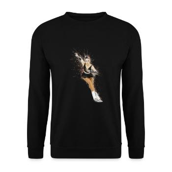 Dynamisches Eiskunstlaufen für einen - Unisex Pullover - Schwarz - Vorne - Alina (178cm) & Michal (187cm)