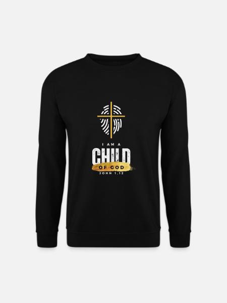 Child of God Cross gold - Unisex Pullover - Schwarz