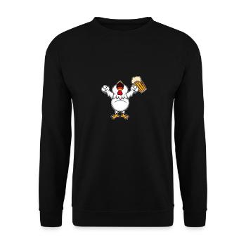 Nutztiere trinken Bier Kuhschwein Huhn und Bier - Unisex Pullover - Schwarz - Vorne - Alina (178cm) & Michal (187cm)