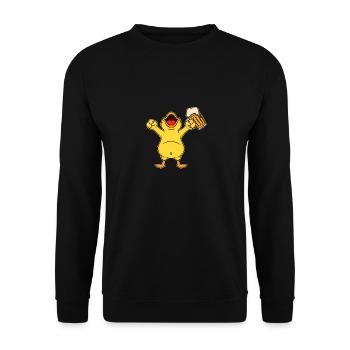Nutztiere trinken Bier Kuhschwein Huhn und Bier - Unisex Pullover - Schwarz - Vorne - Alina (178cm) & Michal (187cm)