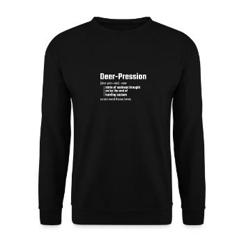 Chevreuil Pression Cadeaux de chasse Drôle de chasse - Sweat-shirt Unisexe - noir - Devant - Alina (178cm) & Michal (187cm)