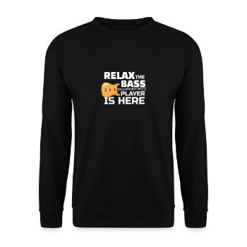 Détendez-vous le bassiste est ici cadeaux bassiste pour un - Sweat-shirt Unisexe - noir - Devant - Alina (178cm) & Michal (187cm)