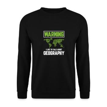 J'aime parler de géographie pour la géographie - Sweat-shirt Unisexe - noir - Devant - Alina (178cm) & Michal (187cm)