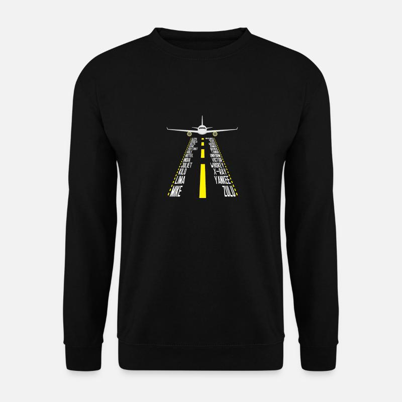 Pilot Alphabet Aviation Aircraft Geschenk für einen Piloten - Unisex Pullover - Schwarz