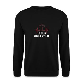 Jesus Christ Christianity Gifts Jesus Saved My - Unisex Sweatshirt - black - Front - Alina (178cm) & Michal (187cm)