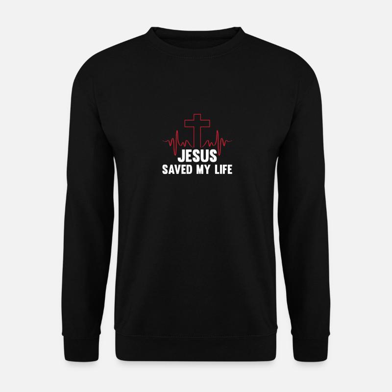 Jesus Christus Christentum Geschenke Jesus hat meine gerettet - Unisex Pullover - Schwarz