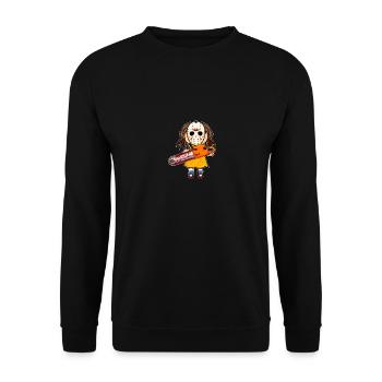 Poupée avec masque de sang et motif de tronçonneuse pour - Sweat-shirt Unisexe - noir - Devant - Alina (178cm) & Michal (187cm)