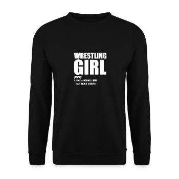 Wrestling Girl Motif pour un catcheur et - Sweat-shirt Unisexe - noir - Devant - Alina (178cm) & Michal (187cm)
