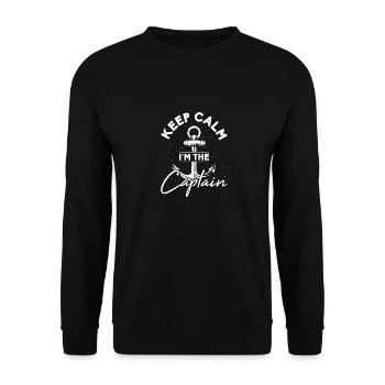 Keep Calm I Am The Captain Motive pour un marin - Sweat-shirt Unisexe - noir - Devant - Alina (178cm) & Michal (187cm)