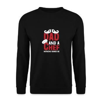 I Am Papa And Cook Motif for a Chef - Unisex Sweatshirt - black - Front - Alina (178cm) & Michal (187cm)