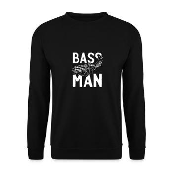 Bass Man For a bass player Motive for one - Unisex Sweatshirt - black - Front - Alina (178cm) & Michal (187cm)