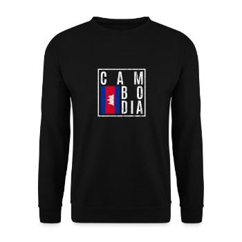 Cambodia - Unisex Sweatshirt - black - Front - Alina (178cm) & Michal (187cm)