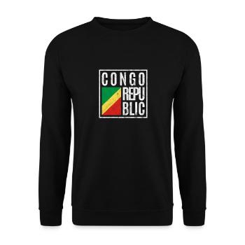 Kongo Republik - Unisex Pullover - Schwarz - Vorne - Alina (178cm) & Michal (187cm)