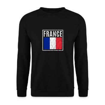 Frankreich - Unisex Pullover - Schwarz - Vorne - Alina (178cm) & Michal (187cm)