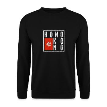 Hong Kong - Unisex Sweatshirt - black - Front - Alina (178cm) & Michal (187cm)