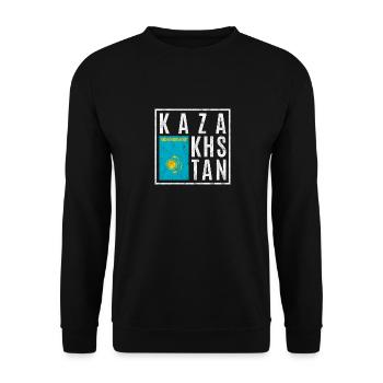Kazakhstan - Sweat-shirt Unisexe - noir - Devant - Alina (178cm) & Michal (187cm)