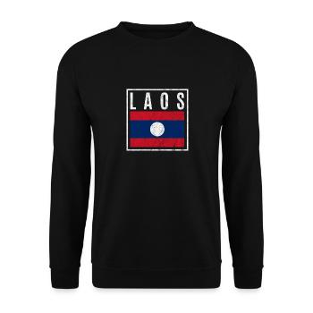 Laos - Unisex Sweatshirt - black - Front - Alina (178cm) & Michal (187cm)