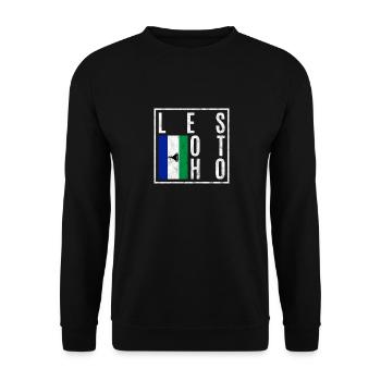 Lesotho - Unisex Pullover - Schwarz - Vorne - Alina (178cm) & Michal (187cm)