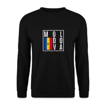 Moldawien - Unisex Pullover - Schwarz - Vorne - Alina (178cm) & Michal (187cm)