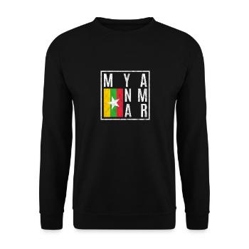 Myanmar - Unisex Sweatshirt - black - Front - Alina (178cm) & Michal (187cm)