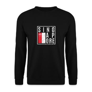 Singapur - Unisex Pullover - Schwarz - Vorne - Alina (178cm) & Michal (187cm)