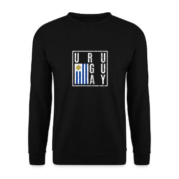 Uruguay - Unisex Pullover - Schwarz - Vorne - Alina (178cm) & Michal (187cm)