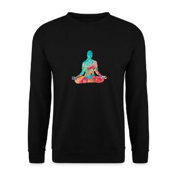 Yoga and Pilates in PopArt - Unisex Sweatshirt - black - Front - Alina (178cm) & Michal (187cm)