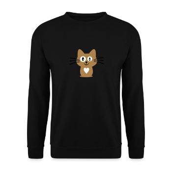 chat - Sweat-shirt Unisexe - noir - Devant - Alina (178cm) & Michal (187cm)