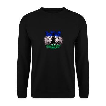 Lesotho - Unisex Pullover - Schwarz - Vorne - Alina (178cm) & Michal (187cm)