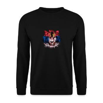 Serbien - Unisex Pullover - Schwarz - Vorne - Alina (178cm) & Michal (187cm)