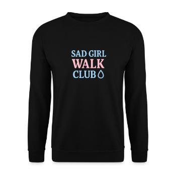 Sad Girl Walk Club – TikTok Trend Shirt - Unisex Pullover - Schwarz - Vorne - Alina (178cm) & Michal (187cm)