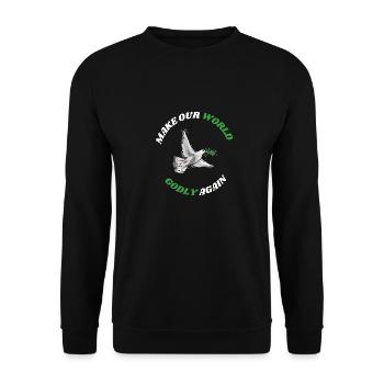 Make our World Godly again! World Peace Dove - Unisex Sweatshirt - black - Front - Alina (178cm) & Michal (187cm)