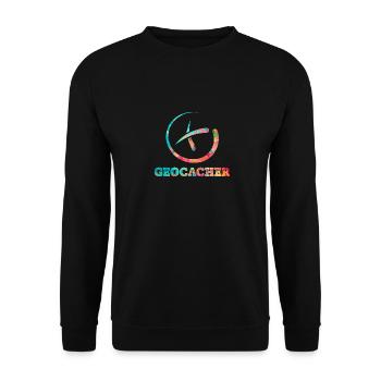 Geocaching - Geocacher - Unisex Sweatshirt - black - Front - Alina (178cm) & Michal (187cm)
