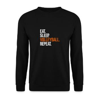 Manger dormir Volleyball Répéter - Sweat-shirt Unisexe - noir - Devant - Alina (178cm) & Michal (187cm)