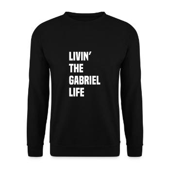 Gabriel living the name of Gabriel Funny Name - Unisex Sweatshirt - black - Front - Alina (178cm) & Michal (187cm)