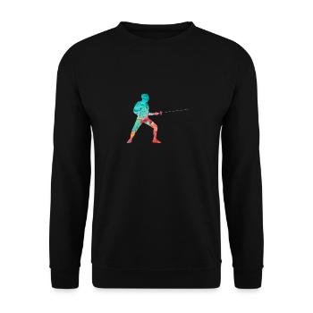 Escrime et escrime PopArt - Sweat-shirt Unisexe - noir - Devant - Alina (178cm) & Michal (187cm)