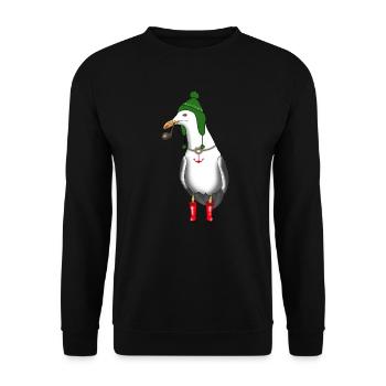 Idée cadeau hiver Seagull Sea Coast - Sweat-shirt Unisexe - noir - Devant - Alina (178cm) & Michal (187cm)