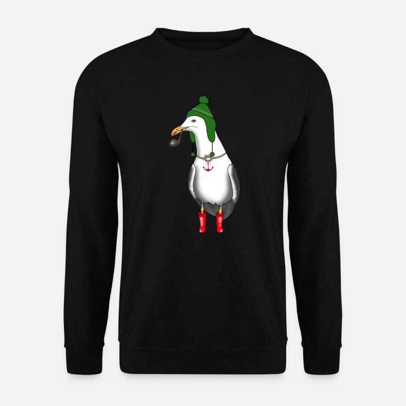 Möwe Meer Küste Winter Geschenkidee - Unisex Pullover - Schwarz