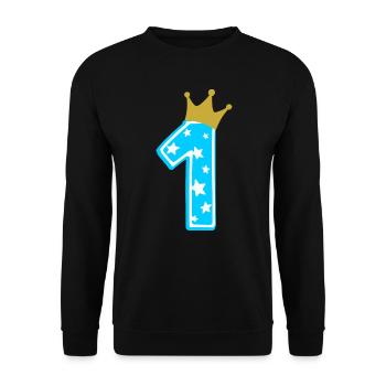 1 couronne 1er anniversaire 1 an - Sweat-shirt Unisexe - noir - Devant - Alina (178cm) & Michal (187cm)