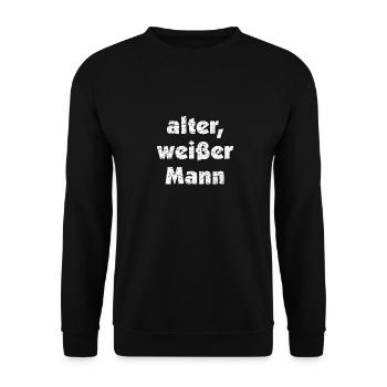 alter weiße Mann - Unisex Pullover - Schwarz - Vorne - Alina (178cm) & Michal (187cm)