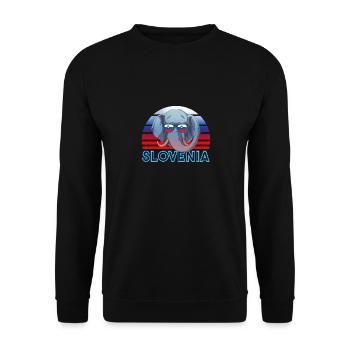 Slovenia - Unisex Sweatshirt - black - Front - Alina (178cm) & Michal (187cm)